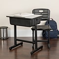 Flash Furniture Nila 24W Rectangular Adjustable Standing Student Desk and Chair, Black/Gray (YUYCX0