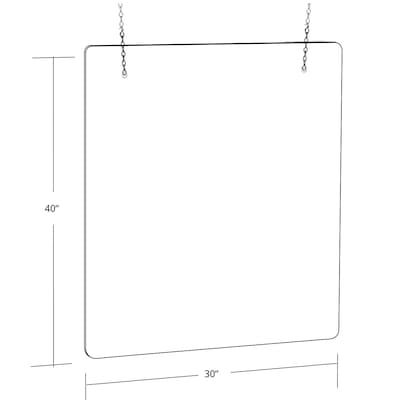Azar Hanging Sneeze Guard, 40"H x 30"W, Clear Acrylic, 2/Pack (179906)