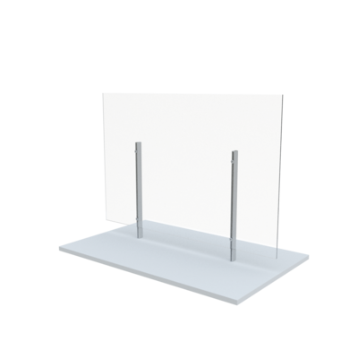 Global Freestanding Sneeze Guard, 36H x 36W, Clear/White, Acrylic (GCBMSG3636LPDWT)