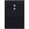 JAM Paper Plastic Envelopes with Button and String Tie Closure, Legal Open End, 9.75 x 14.5, Black,
