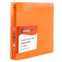 JAM Paper Heavy Duty 1 1/2 3-Ring Flexible Poly Binders, Orange (762T15OR)