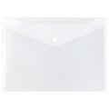 JAM Paper Poly Envelope with Snap Closure, Letter Size, Clear, 12/Pack (218S0CLG)