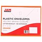 Jam Paper Plastic File Pocket, Letter Size, Orange, 12/Pack (218V0or)