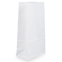 JAM Paper Kraft Lunch Bags, Small, 8 x 4.25 x 2.25, White, Bulk 500 Bags/Box (690KRWHB)