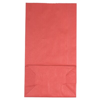 JAM Paper Kraft Lunch Bags, Large, 11" x 6" x 3.5", Red, Bulk 500 Bags/Box (692KRREB)