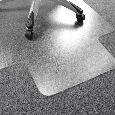 Floortex Cleartex Ultimat Carpet Chair Mat with Lip, 48" x 53", Medium-Pile, Clear (1113427LR)