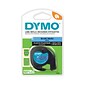 DYMO LetraTag 91335 Plastic Label Maker Tape, 1/2" x 13', Black on Blue (91335)