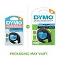 DYMO LetraTag 91335 Plastic Label Maker Tape, 1/2" x 13', Black on Blue (91335)