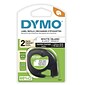 DYMO LetraTag 10697 Paper Label Maker Tape, 1/2" x 13', Black on White, 2/Pack (10697)