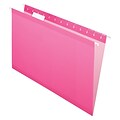 Pendaflex Reinforced Hanging File Folders, 1/5 Tab, Legal Size, Pink, 25/Box (04153 1/5 PIN)