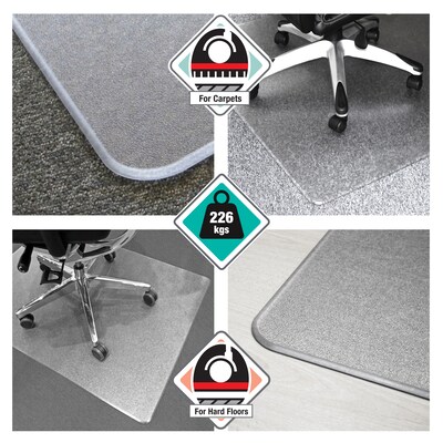 Floortex® Megamat® Extra Thick 46" x 53" Rectangular Chair Mat for Hard Floors & Carpets, Polycarbonate (FCM121345ER)
