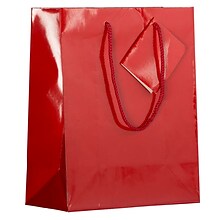 JAM Paper® Glossy Gift Bags, Medium, 8 x 4 x 10, Red, 6/pack (672GLrea)