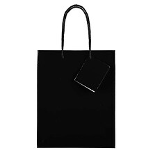 JAM Paper Gift Bag, Black, 6 Bags/Pack (672GLbla)