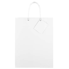 JAM Paper® Glossy Gift Bags, Large, 10 x 13 x 5,White, 6/pack (673GLwha)