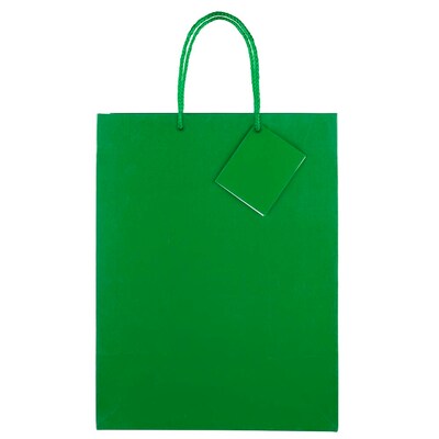 JAM Paper Gift Bag, Green, 6 Bags/Pack (673GLgra)