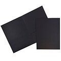 JAM Paper 2-Pocket Presentation Folders, Black Linen, 100/Box (99594)