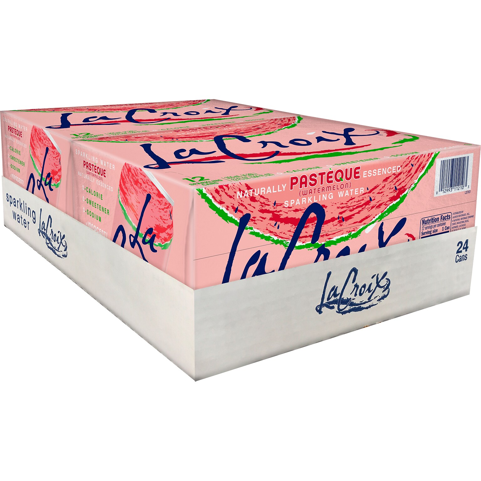 Lacroix Sparkling Water, Pasteque (Watermelon), 12 Oz., 24/Carton (15021741)