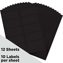 JAM Paper Laser/Inkjet Shipping Address Labels, 2 x 4, Black, 10 Labels/Sheet, 12 Sheets/Pack (302