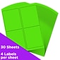 JAM Paper Shipping Labels, 4" x 5", Neon Green, 4 Labels/Sheet, 30 Sheets/Pack (354329156)