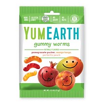 YumEarth Assorted Gummy Worms, 2.5 oz, 12/Pack (270-00008)