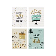 Better Office Birthday Cards with Envelopes, 6 x 4, Assorted Colors, 100/Pack (64530)