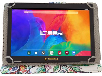 Linsay 10.1" Tablet with Tree Marble Case, 2GB RAM, 64GB Storage, Android 13, Black (F10IPCMT)