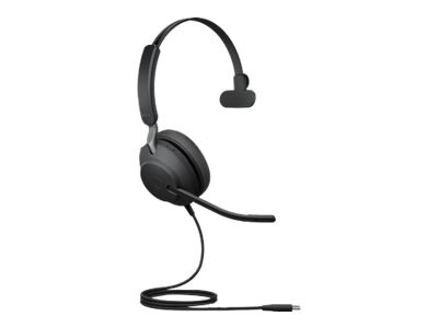 jabra Evolve2 40 Wired USB-C Noise Canceling Mono Computer Headset, UC Certified, Black (24089-889-8