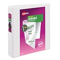 Avery Durable Standard 1 1/2 3-Ring View Binder, White (17022)