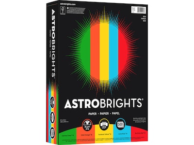 Astrobrights Colored Paper, 24 lbs., 8.5 x 11, Assorted Eco Colors, 500 Sheets/Ream (22226)