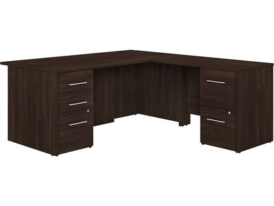 Bush Business Furniture Office 500 72W L Shaped Executive Desk with Drawers, Black Walnut (OF5004BW