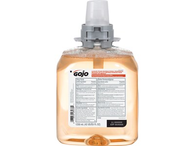 GOJO FMX12 Antibacterial Foaming Hand Soap Refill for FMX Dispenser, Fresh Fruit Scent, 4/Carton (5162-04)