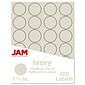 JAM Paper Round Label Sticker Seals, 1 2/3" Diameter, Ivory, 24 Labels/Sheet, 5 Sheets/Pack (147627045)
