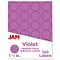 JAM Paper Circle Round Label Seals, 1 2/3 Diameter, Violet Purple, 24 Labels/Sheet, 5 Sheets/Pack (