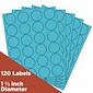 JAM Paper Round Label Sticker Seals, 1 2/3" Diameter, Blue, 24 Labels/Sheet, 5 Sheets/Pack (147627037)