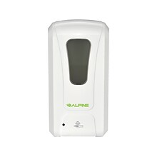 Alpine Industries Wall Mount Automatic Liquid Hand Soap and Gel Sanitizer Dispenser, 40 oz, White