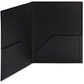 Smead Frame View Poly 2-Pocket Presentation Folder, Black, 5/Box (87705)