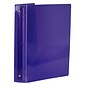 JAM Paper Heavy Duty 1 1/2" 3-Ring Flexible Poly Binders, Purple Glass Twill (275112245)