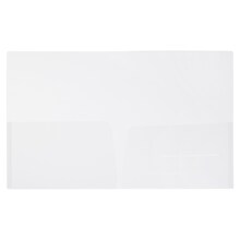 JAM Paper 2-Pocket Folders, Clear, 12/Pack (381CLEARA)