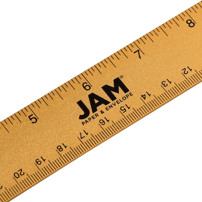 JAM Paper Stainless Steel 12" Ruler, Gold (347M12GO)