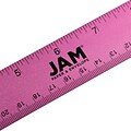 JAM Paper Stainless Steel 12 Ruler, Fuchsia (347M12FU)