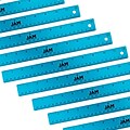 JAM Paper Stainless Steel 12 Ruler, Blue, 12/Pack (347M12BUB)