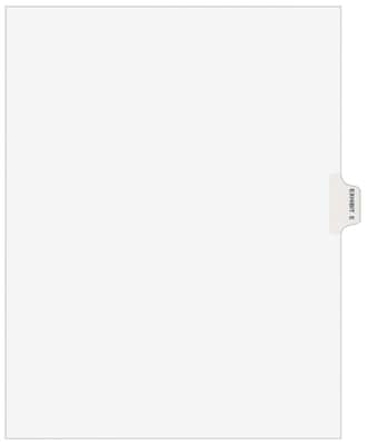 Avery Legal Pre-Printed Paper Dividers, Side Tab EXHIBIT E Tab, White, Avery Style, Letter Size, 25/