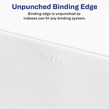 Avery Standard Collated Avery Style Legal Numeric 76 - 100 Tab Paper Dividers, 25 Tabs, White (01333