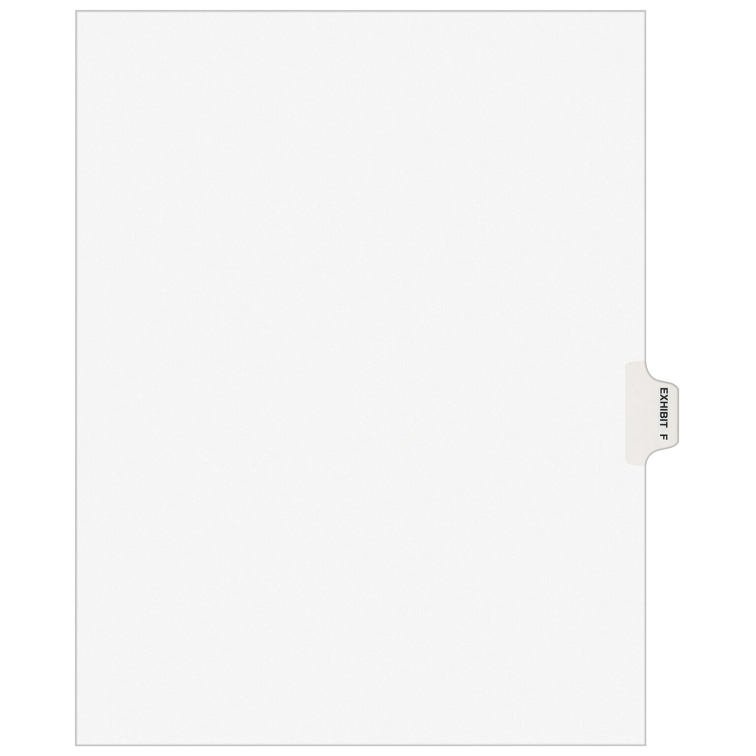 Avery Legal Pre-Printed Paper Dividers, Side Tab EXHIBIT F, White, Avery Style, Letter Size, 25/Pack (01376)