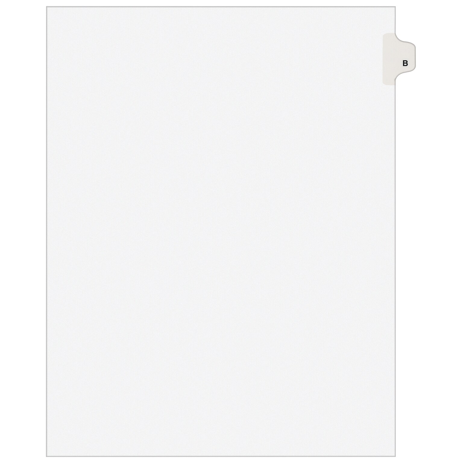 Avery Legal Pre-Printed Paper Divider, Side Tab B, White, Avery Style, Letter Size, 25/Pack (01402)