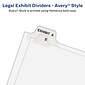 Avery Legal Pre-Printed Paper Divider, Side Tab B, White, Avery Style, Letter Size, 25/Pack (01402)