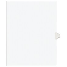 Avery Legal Pre-Printed Paper Dividers, Side Tab #14, White, Avery Style, Letter Size, 25/Pack (1192