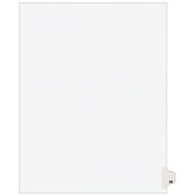 Avery Legal Pre-Printed Paper Dividers, Side Tab #25, White, Avery Style, Letter Size, 25/Pack (0102