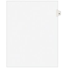 Avery Legal Pre-Printed Paper Dividers, Side Tab #29, White, Avery Style, Letter Size, 25/Pack (0102