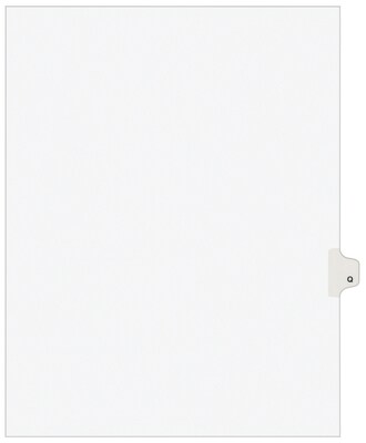 Avery Legal Pre-Printed Paper Dividers, Side Tab Q, White, Avery Style, Letter Size, 25/Pack (01417)